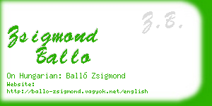 zsigmond ballo business card