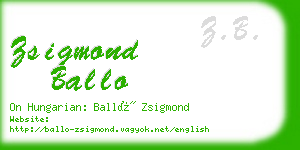 zsigmond ballo business card